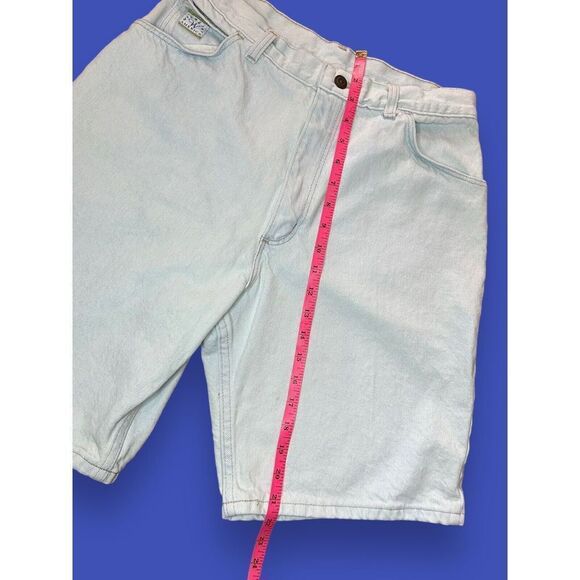 Vintage 90s Wrangler High Rise Jean Shorts High Waisted Mom Long Length Sz 14 - Picture 6 of 7
